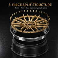 Jantes forgées en bronze à 5 trous, 3 pièces, 22x12 5x120 ET35 6061 T6, jantes profondes personnalisées pour Land Rover