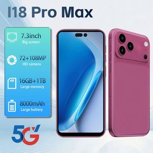 Teléfono Inteligente I18 Pro Max, 16 GB + 1 TB, Batería <span class=keywords><strong>de</strong></span> Gran Capacidad <span class=keywords><strong>de</strong></span> 8000 mAh, Frecuencia <span class=keywords><strong>de</strong></span> Actualización <span class=keywords><strong>de</strong></span> 120 Hz, Pantalla OLED HD <span class=keywords><strong>de</strong></span> 7.3 Pulgadas, Mejor Cámara, 5G, Android - Product Image 1