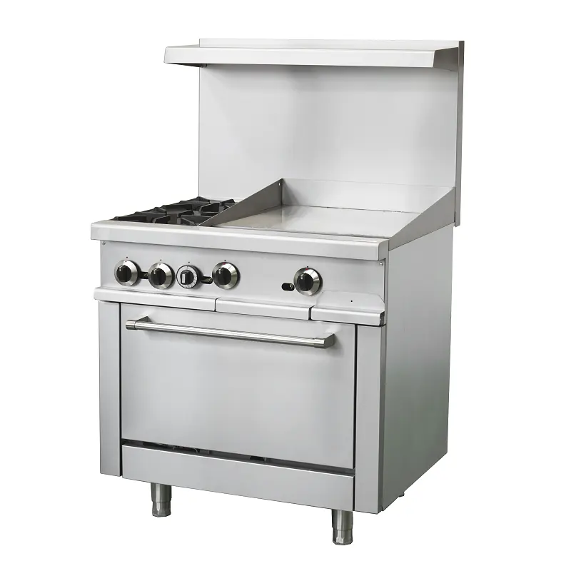 36 Inch Commercial Gas Cooking Range 24"Griddle+2 top burner with oven Range Oven