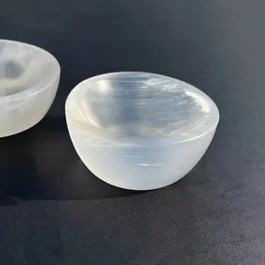 Tigela de selenite natural, tigela de cristal para cura, tigela ritual, chakra para casa