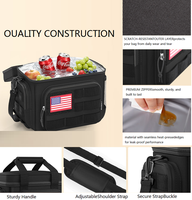 Sac isotherme à bandoulière personnalisé 600D 15L étanche – Sac à déjeuner portable avec pochette Molle détachable pour hommes, travail, camping, pêche, plage