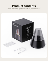 Diffuseur d'arômes A9 Flame, flamme simulée effet glace-feu, 120 ml, USB, ultrasonique, brume silencieuse 30 dB, huile essentielle pour la maison, l'hôtel et le bureau