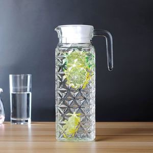 Jarra de Vidrio con 6 Vasos, Diseño Nuevo de Alta Calidad, Jarra de Agua con Forma de Cristal, Juego de Jarra con Tapa de Corcho, Venta al Por Mayor - Product Image 3