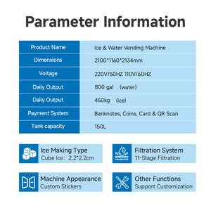 YISO 11-Stage RO Pure Water and Ice Vending Machine 400 GPD Water Purifier with 100kg Ice Storage Bin 450kg Daily Ice Maker - Product Image 2