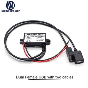 Convertisseur USB double femelle 3 ampères pour voiture, bus, réduction de tension 15 W, DC 24 V vers 5 V DC 3 A, DC 12 V vers 5 V USB - Product Image 2