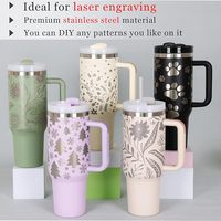 Mug isotherme personnalisé en acier inoxydable à double paroi de 40 oz avec poignée et paille – Cadeau en gros
