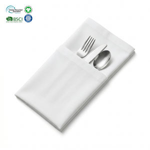 Bulk Wholesale Customizable Sizes Plain Dyed White 20x20 Inch Dinner Napkins Commercial Grade Poly Cotton Hotel Catering - Product Image 1