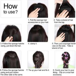 Donne Volume basi per capelli Hair Styling Insert Tools Hair Bump Up pettini clip spugna nera per le donne acconciatura fai da te - Product Image 4