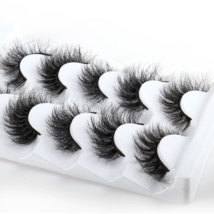 5 paires de faux cils en fourrure de vison 3D doux, fins, fournis, longs, épais, faits à la main avec un <span class=keywords><strong>tige</strong></span> en <span class=keywords><strong>coton</strong></span> noir réutilisable et un grand rouleau - Product Image 3
