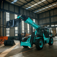 Chargeur agricole diesel télescopique, chariot élévateur télescopique de 3 tonnes avec hauteur de levage de 7m à 18m et cabine