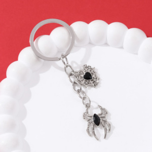 พวงกุญแจเคลือบลายใยแมงมุมสุดสร้างสรรค์ ซีรีส์ Chaton Inlay สไตล์นีโอโกธิคสุดแปลกตา ของตกแต่งกระเป๋าเป้สะพายหลังสำหรับ<span class=keywords><strong>เพื่อน</strong></span> ของขวัญแฮนด์เมด - Product Image 2