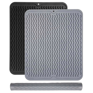 <b>Silicone</b> Dish Drying <b>Mat</b> for Multiple Usage Silicon Dish Drying <b>Mat</b> Heat Resistant Table <b>Mat</b> for Kitchen Counter - Product Image 2