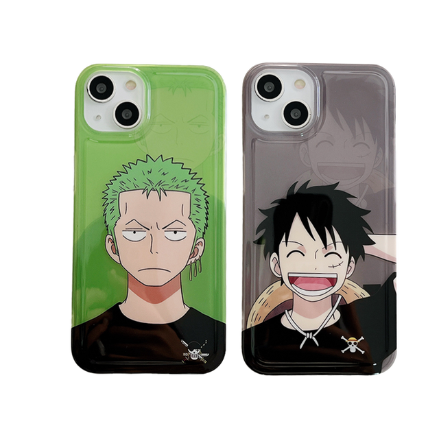 Hot Sell New Wholesale Glossy IMD Cartoon Anime Luffy Zoro Phone Cases for iPhone 14 Pro 13 12 Pro Max Imd Back Cover for iPhone