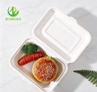 Contenants alimentaires en bagasse écologiques, résistants à la graisse et compatibles micro-ondes, boîtes à clapet en bagasse, boîtes à emporter jetables