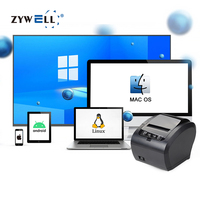 Imprimante thermique directe sans encre ZYWELL pour reçus de vente, tickets 80mm 58mm, imprimante Wi-Fi