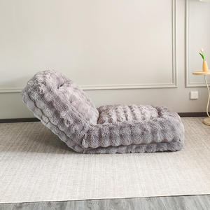 Coussin pour animaux de compagnie Han Doubao en fausse fourrure, rectangulaire, gris argenté, doux et lavable, pour chiens adultes - Product Image 2