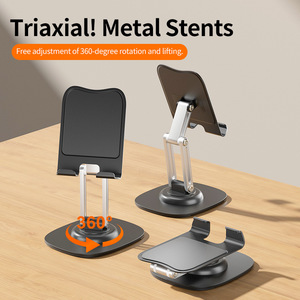 Support de téléphone réglable en ABS pour bureau avec base noire et bras argenté - Product Image 3
