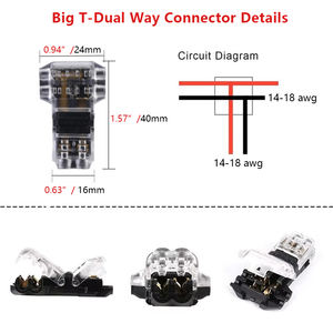 لصق سريع 3 طريقة T شكل 2 دبوس محطات 14-18 18-22 AWG سلك موصل الأسلاك - Product Image 4