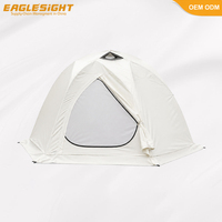 Tente de camping à dôme moyen, une chambre, en stock usine, en Oxford 150D / Polycoton 160g, revêtement PU 3000 mm, enduit argenté, imperméable