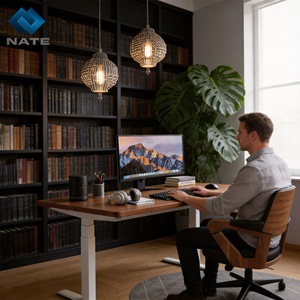 NATE Smart Height <b>Adjustable</b> <b>Desk</b> Dual Motor Lifting Legs <b>Computer</b> <b>Desk</b> for Home Office - Product Image 1