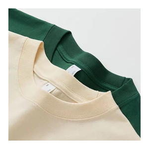 Camiseta de algodón orgánico de cuello redondo para <span class=keywords><strong>hombre</strong></span>, talla grande, lisa, extragrande, de peso pesado - Product Image 1
