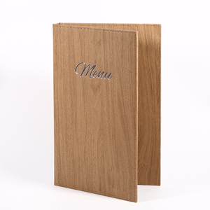 Libretas de Menú de Alta Calidad con Diseño de Madera, Porta Menús de Cuero, Cubierta de Cuero para Menús de Restaurante, Bar o Club - Product Image 1
