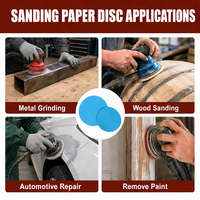 Disque de ponçage abrasif en papier de verre bleu de 5 pouces (125 mm) avec revêtement anti-colmatage pour la finition du bois