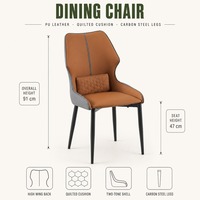 Chaise de salle à manger en métal avec cadre de sécurité à bords arrondis personnalisé pour la maison familiale