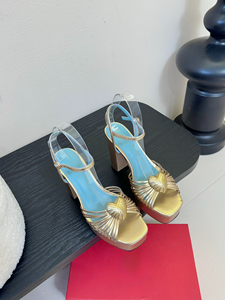 Sandalias de tacón ultra alto con plataforma antideslizante e impermeables Love Sexy Evergreen, con punta cuadrada y una tira trasera para mujer - Product Image 1