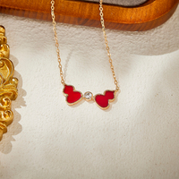 Ensemble élégant en laiton double gourde unique pour femme, collier et bague, pour mariage, anniversaire, usage quotidien, fiançailles, fête