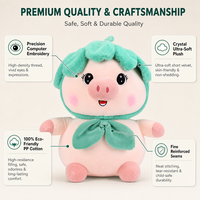 Oreiller en peluche Kawaii Piggy super doux 23/35/45/60cm Jouet en peluche à fleurs en coton PP pour enfants, petite amie cochon 31cm-50cm
