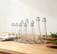 Bouteille en verre transparent à bouchon basculant, bouteille vide de qualité alimentaire pour l'eau, les boissons, l'huile, le stockage en cuisine