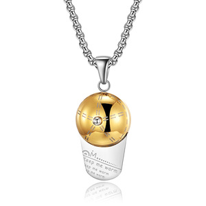 Hiphop Hip Hop Style Personality Trend Baseball Cap Peaked Cap <b>Titanium</b> Steel Pendant Neutral Wear Necklace - Product Image 1