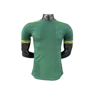 Camiseta de Fútbol Personalizada para Hombre, Color Verde Bosque, para Entrenamiento, con Patrón Jacquard y Detalle de Manga en Contraste - Product Image 1