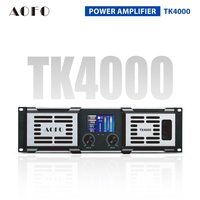 Amplificateur de puissance audio professionnel en métal 1800W avec écran d'affichage, bouton de contrôle des basses, subwoofer, système de haut-parleurs audio haute résolution DJ PA