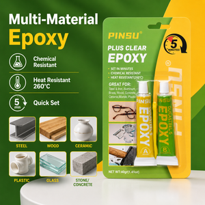 Adhésif époxy haute résistance pour acier, colle à deux composants à prise rapide pour la réparation de métaux (acier, laiton, <span class=keywords><strong>cuivre</strong></span>, fer) et de quincaillerie - Product Image 1