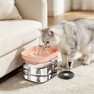 Factory Direct Silent Pet Water Dispenser Anti Dry Burn Stainless Steel <b>Cat</b> Fountain - Product Image 1