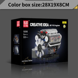 Mould King 10088S Juguetes Creativos, Juguetes para Niños, Regalo <span class=keywords><strong>de</strong></span> Navidad, Entretenimiento Tecnológico, Modelo <span class=keywords><strong>de</strong></span> Motor V8, Bloques <span class=keywords><strong>de</strong></span> Construcción - Product Image 6