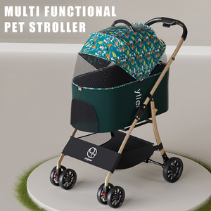 Prix d'usine Vente en gros Voiture de luxe <span class=keywords><strong>pour</strong></span> animaux de compagnie personnalisée et facile à plier <span class=keywords><strong>Poussette</strong></span> <span class=keywords><strong>pour</strong></span> animaux de compagnie à quatre roues pas cher - Product Image 2