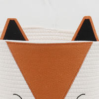 Panier de rangement multifonction en tissu polyester écologique à motif renard mignon pour vêtements et articles divers, nouveau design 23x23x25cm