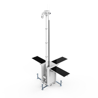 ENERGYFIT C500-9M Tour mobile solaire CCTV sur remorque avec mât de 9 m, étanche IP65, entrée DC24V pour la surveillance de sécurité à distance