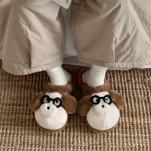 Chaussons créatifs et mignons en forme de petit singe en <span class=keywords><strong>EVA</strong></span> pour hommes et femmes, amusants, chauds, pour la maison, automne-hiver, pour couple, à bout fermé, doublure en coton - Product Image 1
