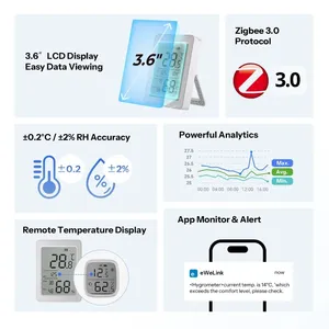 SONOFF SNZB-02DR2 AirGuard TH Capteur de température et d'humidité Zigbee avec écran LCD 3,6'' et surveillance via application via Matter Bridge <span class=keywords><strong>Ewelink</strong></span> - Product Image 3