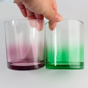 FENGJUN 16 oz Large Wide 3wick Luxury <strong>pink</strong> Translucence Colored Custom Glass Scented <strong>Candle</strong> Jar with Wooden Lids for <strong>Candles</strong> - Product Image 5