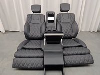 Kursi Mobil VIP Recliner Elektrik Kulit Asli Premium untuk SUV, Kenyamanan Mewah