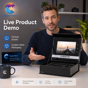 Elegante Hochzeits-Geschenkbox mit 7,0 Zoll LCD-Bildschirm, High Definition (1024x600), Eingebautem Lautsprecher und Volkskunst-Videofunktion - Product Image 5