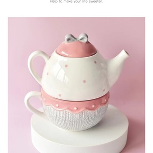 Bộ ấm chén pha trà kiểu Mỹ, chất liệu gốm sứ, có lọc, dùng được cho trà và cà phê - Product Image 4