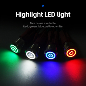 IP65 Waterproof a luz branca 15A do poder do botão do interruptor 16mm da tecla do metal Max. Voltage 250v 1NO - Product Image 5