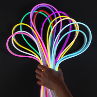 Luces LED de Neón Flexibles RGB DC12V/24V IP65 con 2 Años de Garantía, para Uso Publicitario, 100 LED/m, Material de Silicona Mixta, Regulable, Certificación CE