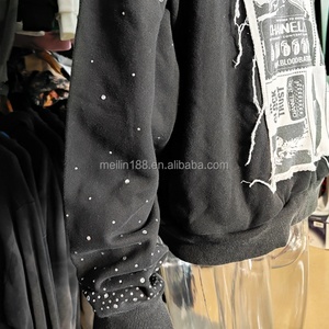 เสื้อฮู้ดดี้ทรงหลวมคุณภาพสูงแบบโอเวอร์ไซส์ ตกแต่งด้วยแพทช์ แอพพลิเคชั่น ทรงครอป บ็อกซี่ สำหรับผู้ชาย ผู้ผลิตเสื้อฮู้ดดี้แบบย้อมสีเอซิด - Product Image 5